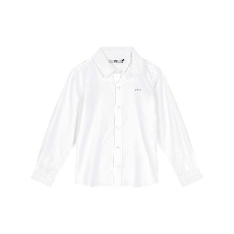 Carinhoso Camisa Tradicional Maquinetada Menino Branco