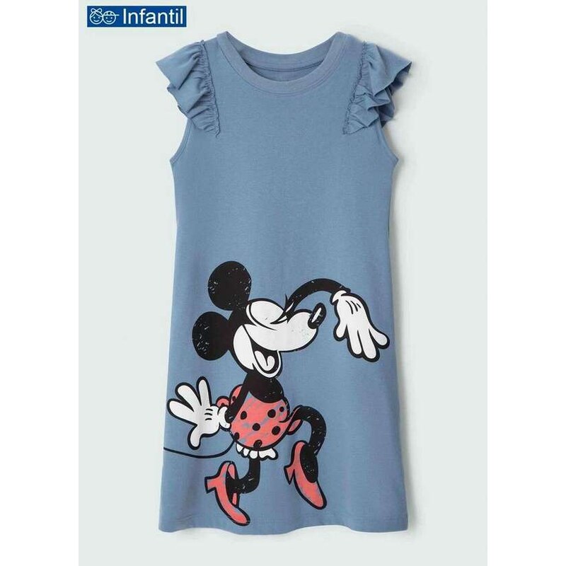 Hering Camisola Infantil Menina Curta Minnie Mouse 56k0 A5h-Azul-Claro