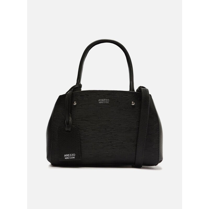 Bolsa Tote Preta Couro Bella Pequena Arezzo GLAMI .br