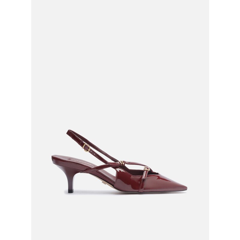 Scarpin Bord Verniz Salto M dio Slingback Am lia Arezzo GLAMI