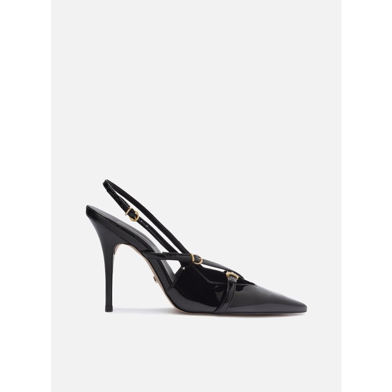 Scarpin Preto Verniz Salto Alto Slingback Am lia Arezzo GLAMI