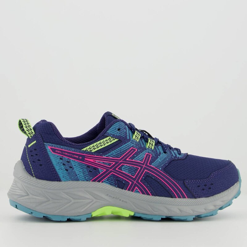 Tenis asics feminino azul best sale e rosa