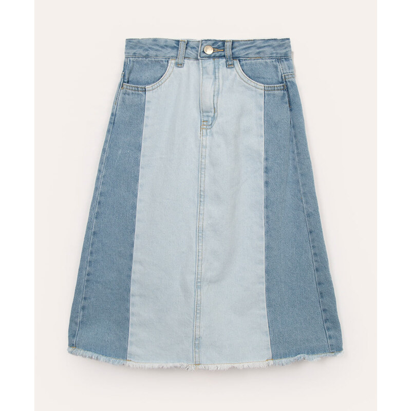 Saia jeans best sale midi infantil