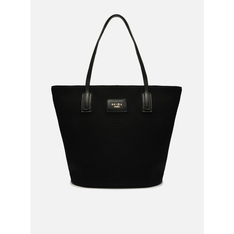 Bolsa Shopping Preta Knit Riviera Grande Arezzo GLAMI .br