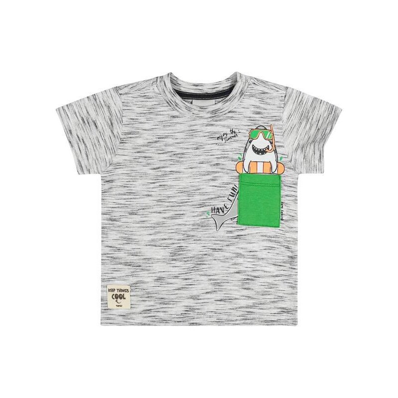 Quimby Camiseta Radical Shark Bebê Menino Cinza