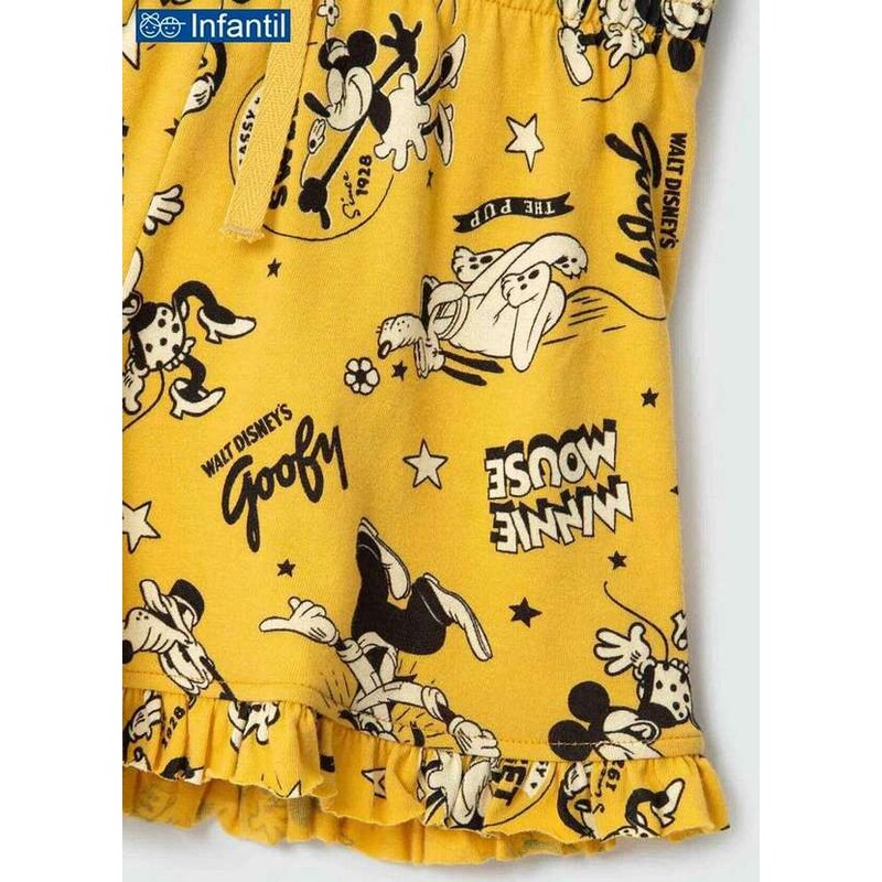 Hering Pijama Infantil Menina Curto Mickey Mouse 56kb 1a-Amarelo