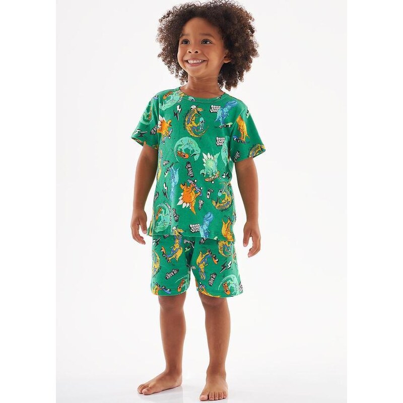 Up Baby Pijama Curto Infantil Masculino Verde