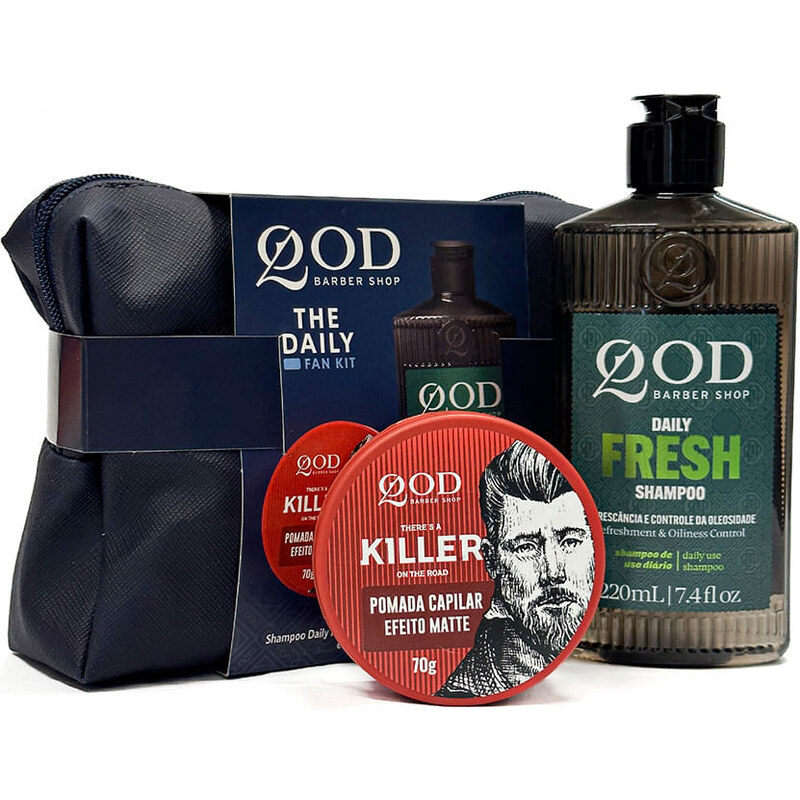 C&A kit killer shampoo com pomada e necessaire qod barber shop