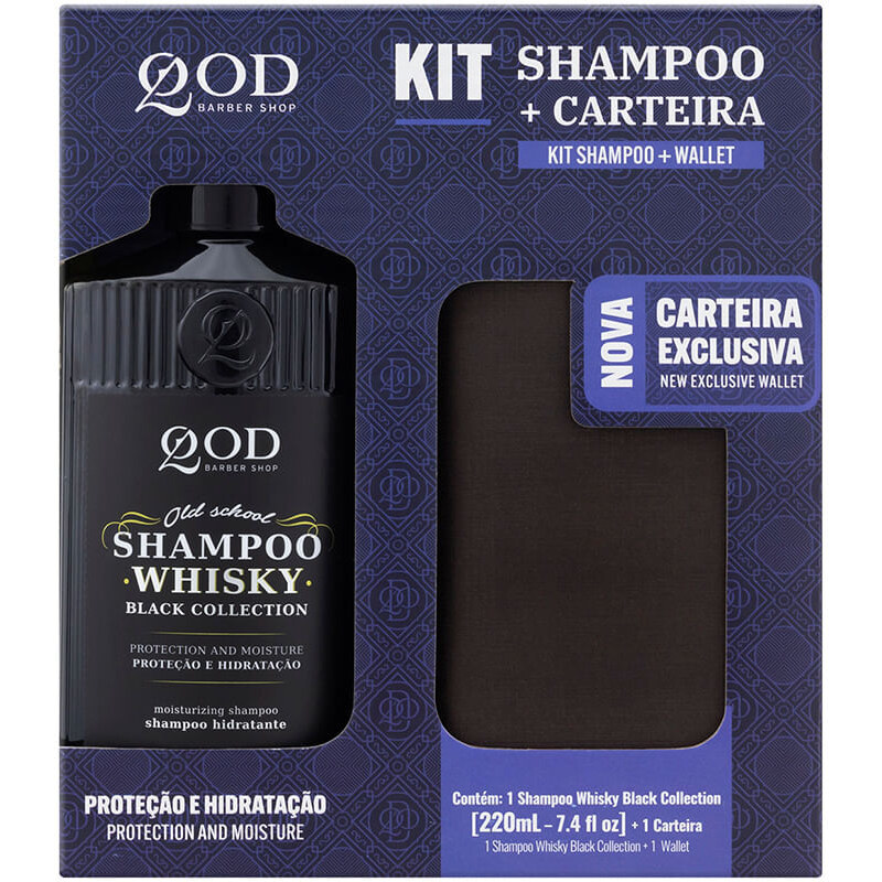 C&A kit whisky shampoo old school e carteira qod barber shop