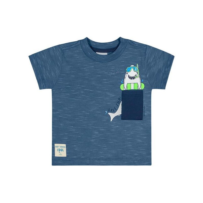 Quimby Camiseta Radical Shark Bebê Menino Azul