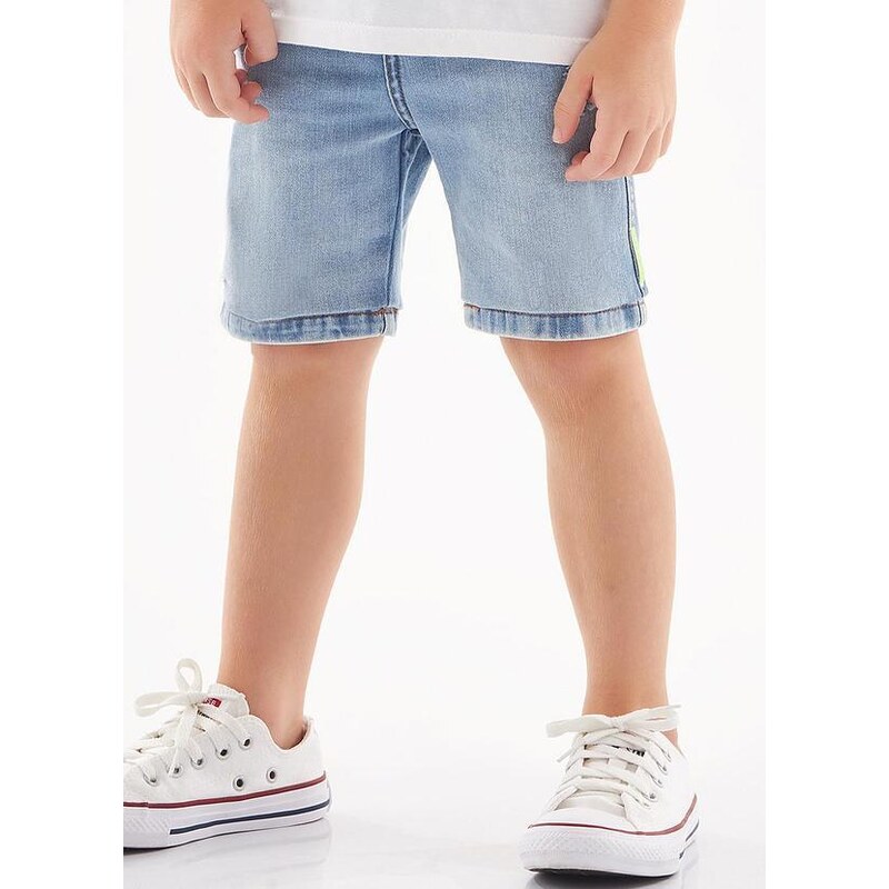 Up Baby Bermuda em Jeans Infantil Masculina Azul