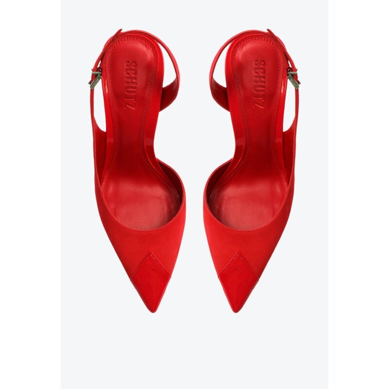 Sapato Scarpin Elffie Camurça Vermelho | Schutz