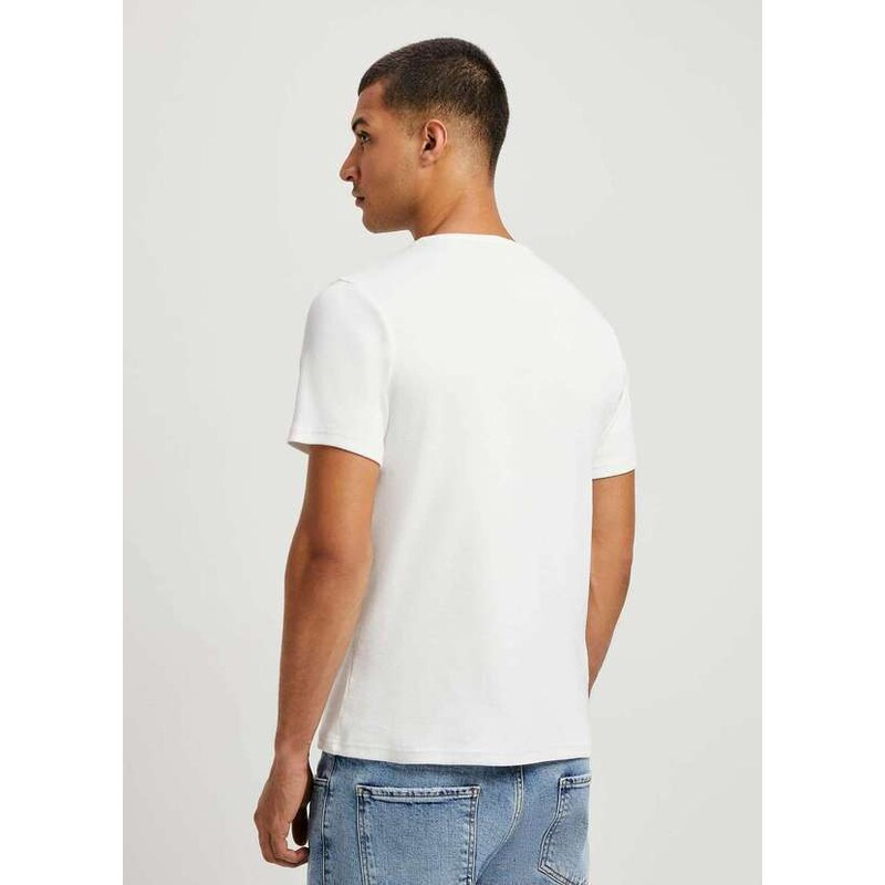Hering Camiseta Masculina Slim em Ribana Branco