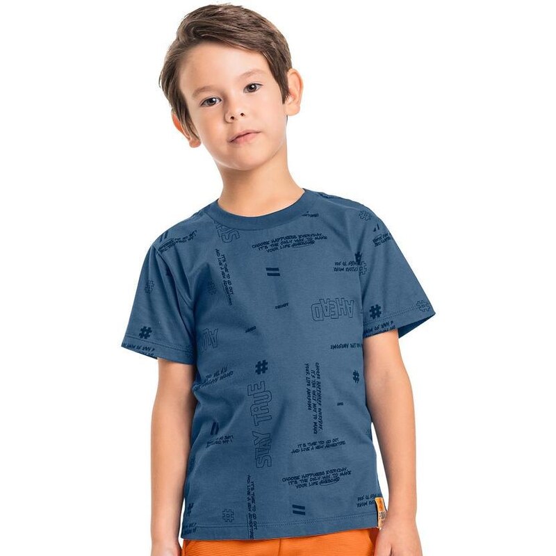 Quimby Camiseta Always Ahead Infantil Azul Marinho
