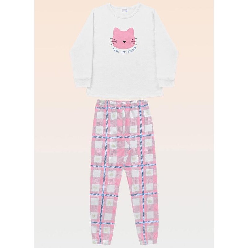 Fakini Kids Pijama Blusão e Calça Branco