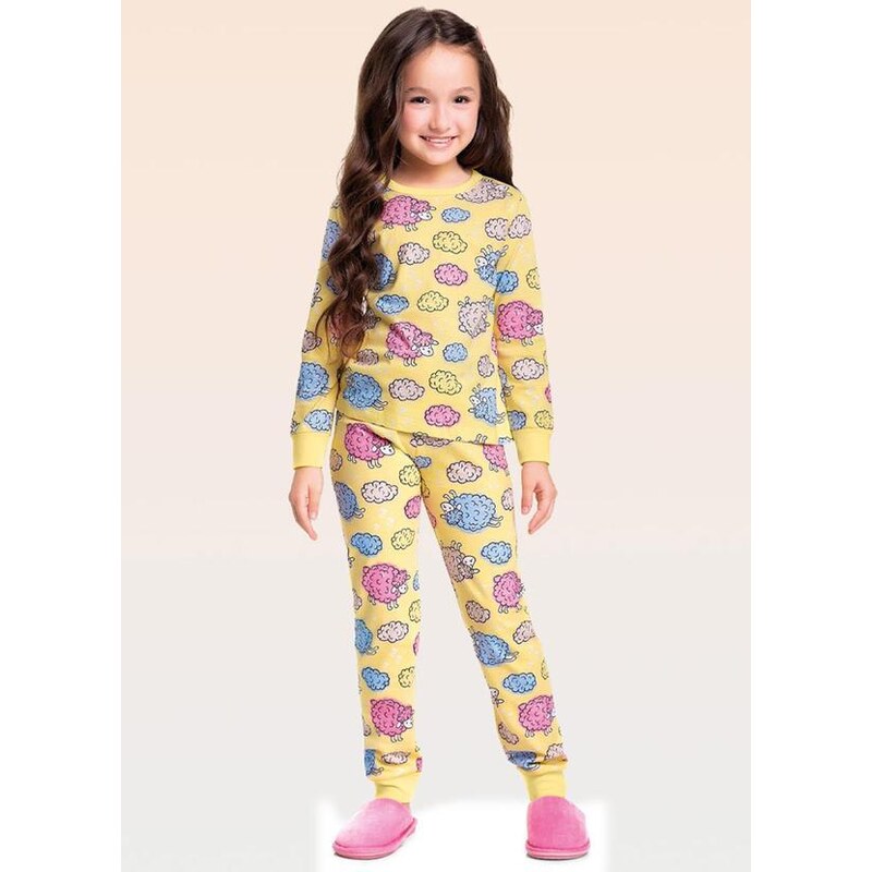 Fakini Kids Pijama Blusa e Calça Amarelo