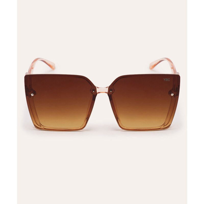 C&A óculos de sol quadrado degradê marrom