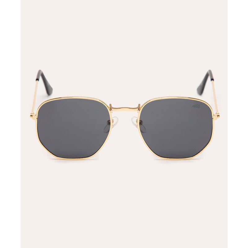 C&A óculos de sol oval dourado
