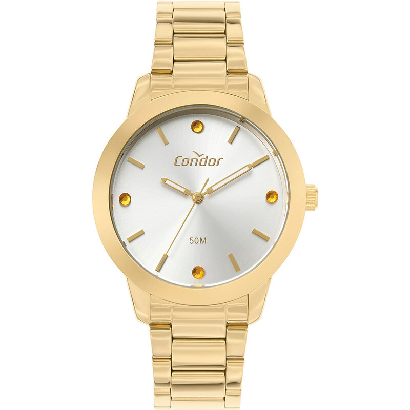 C&A relógio analógico feminino condor co2036mwx-k4k dourado
