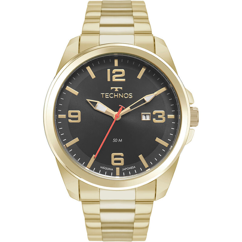 C&A relógio technos analógico 2115nat-1p dourado