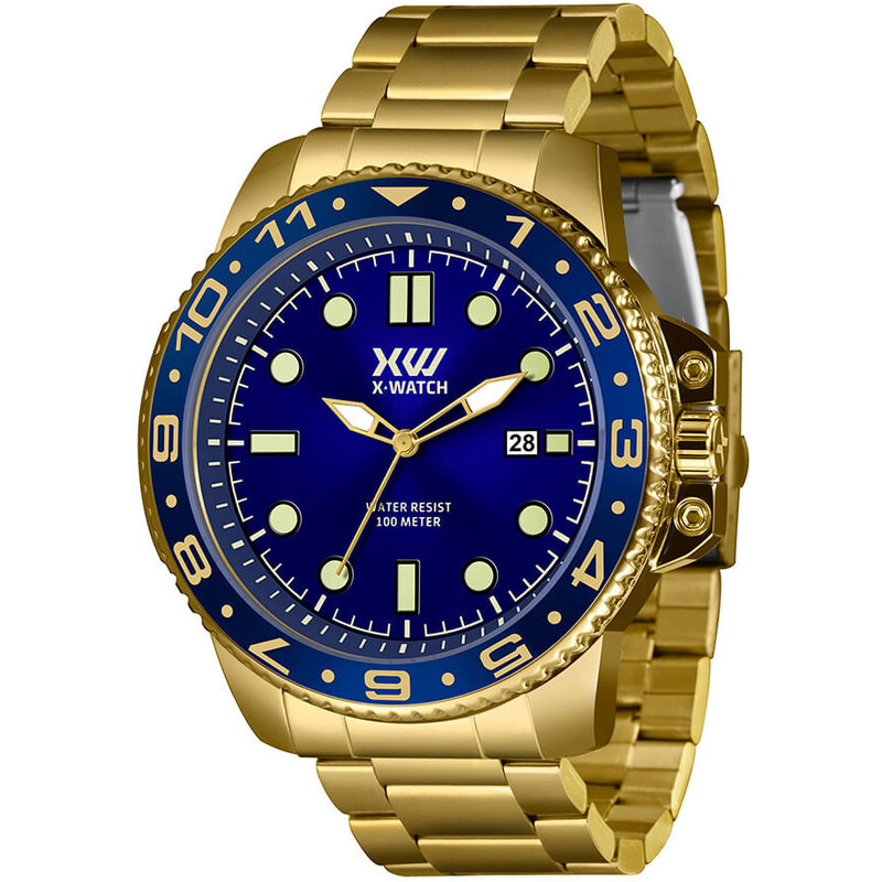 C&A relógio x-watch analógico com calendário xmgs1043d1kx dourado