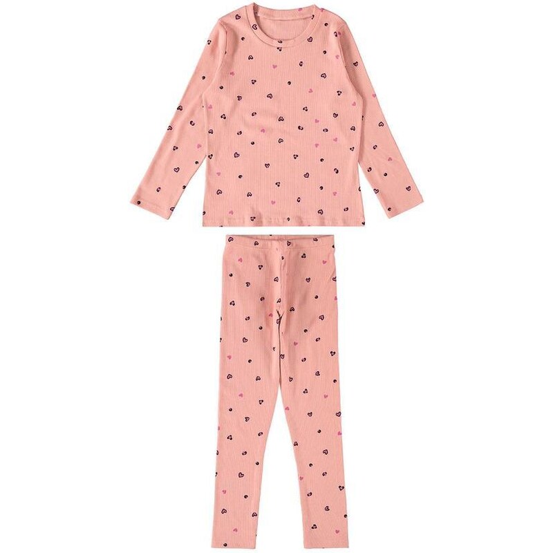 Malwee Kids Pijama de Corações Menina Rosa
