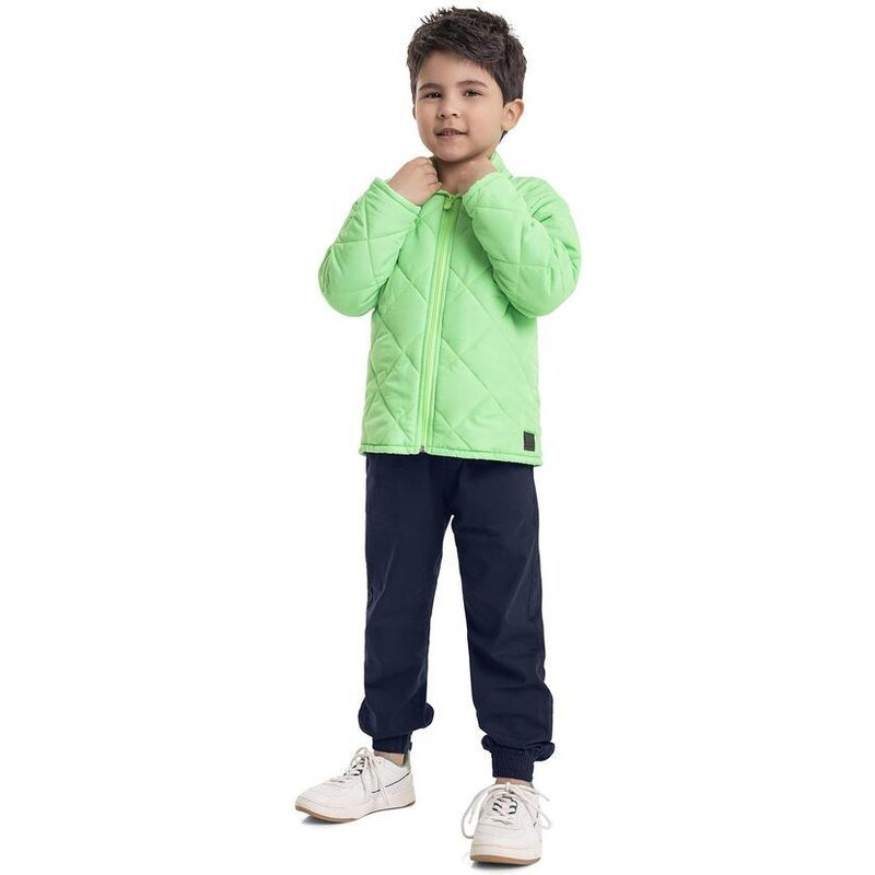 Quimby Jaqueta em Matelassê Infantil Menino Verde
