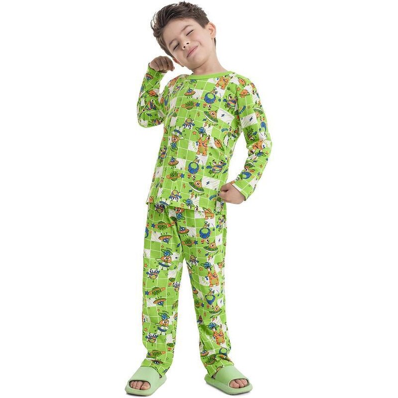 Quimby Pijama Camiseta e Calça Infantil Verde