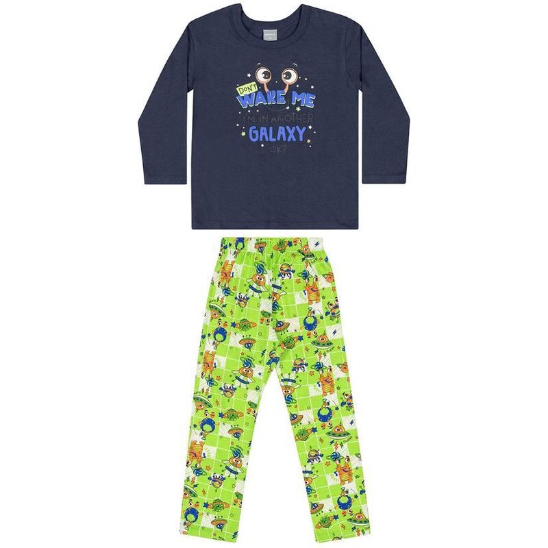Quimby Pijama Camiseta e Calça Infantil Azul