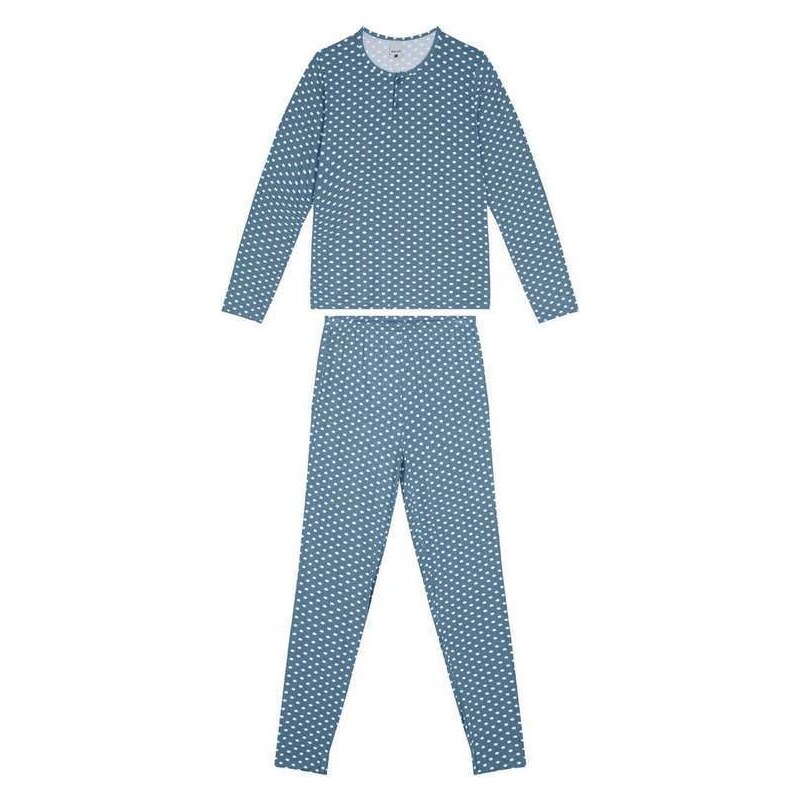 Pijama Feminino Longo Malwee 1000117640 Df33b-Azul-Marinho