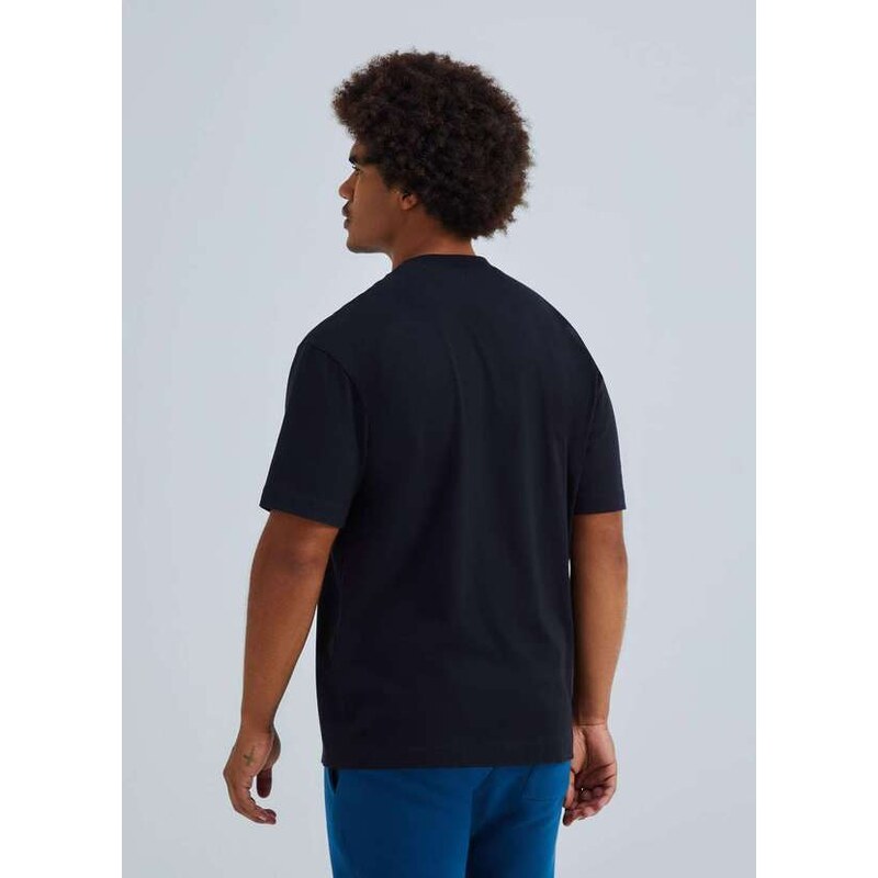 Hering Camiseta Masculina Relaxed Super Cotton Preto