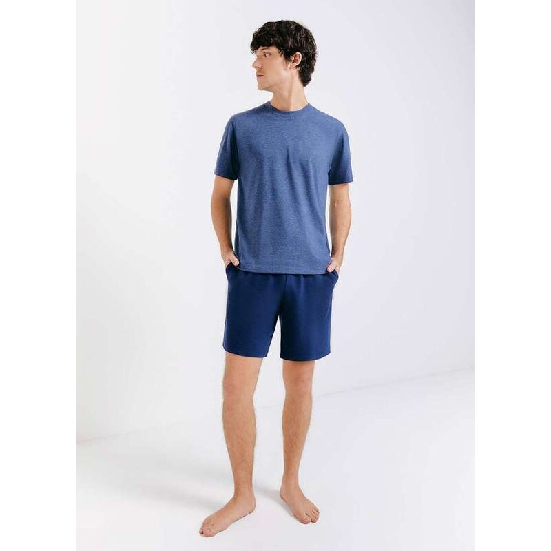 Hering Pijama Curto Masculino Comfort Azul