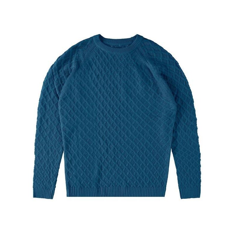 Enfim Blusão Suéter em Tricô Masculino Azul