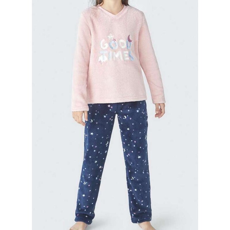 Pijama Infantil Menina Longo Hering Kvtq 1l-Azul-Escuro