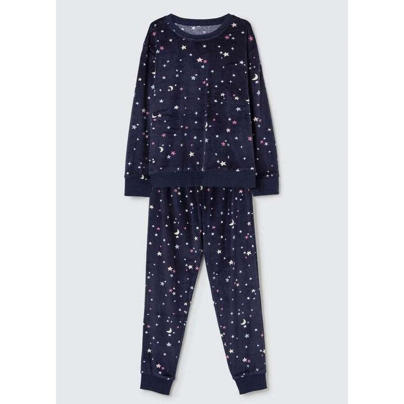 Pijama Infantil Menina Longo Hering Ladh 1b-Azul-Escuro