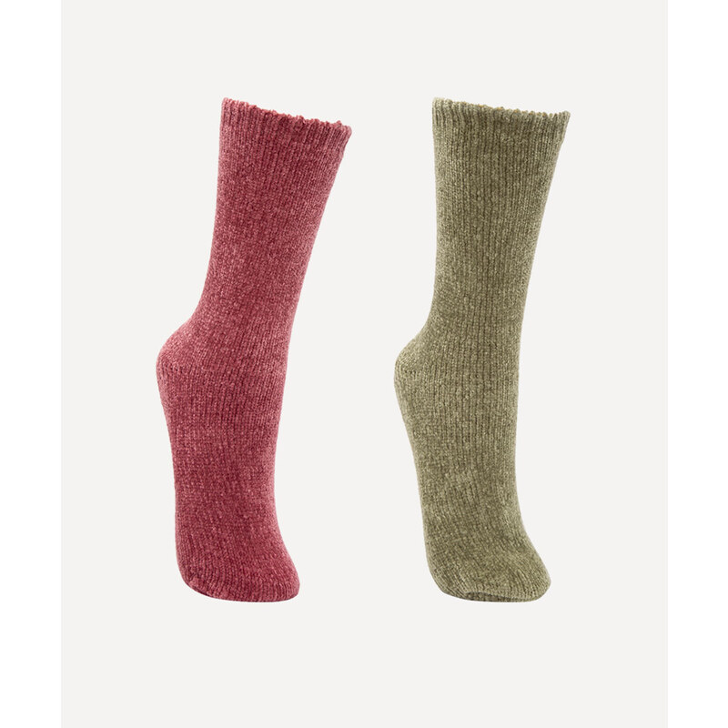 C&A kit de 2 pares de meias de tricot com antiderrapante colorido