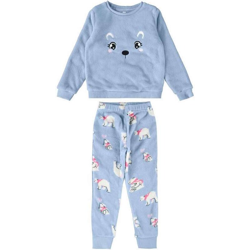 Pijama Infantil Menina Longo Malwee 1000115355 01808-Azul
