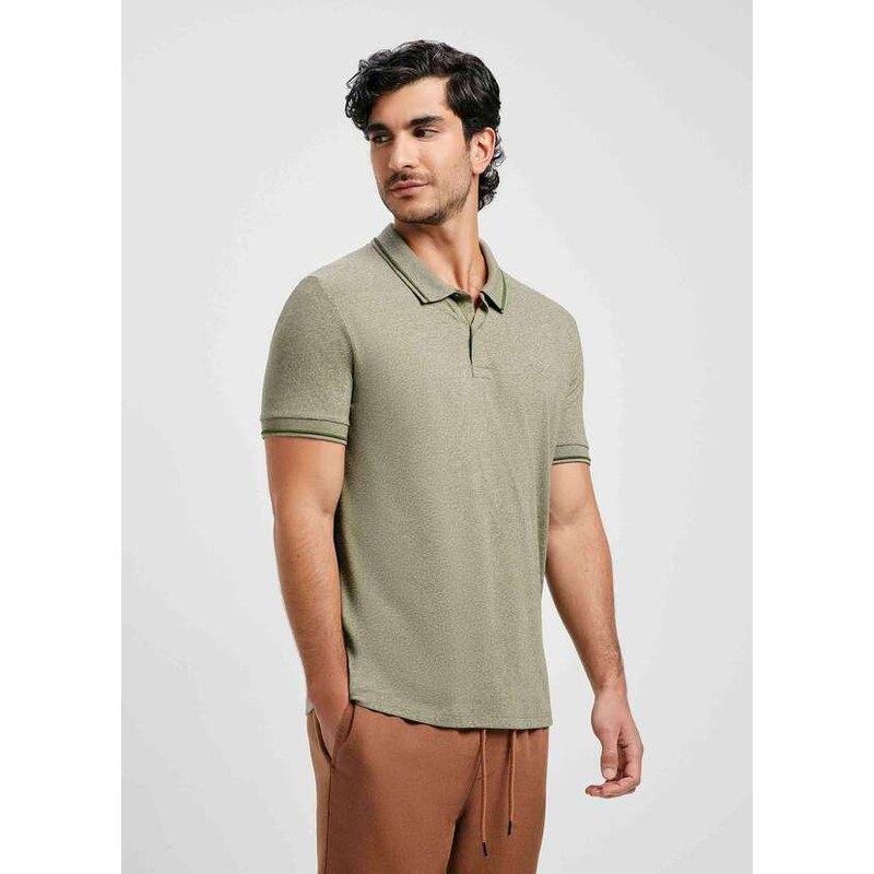 Hering Camisa Polo Basica Masculina em Malha Texturizada Verde
