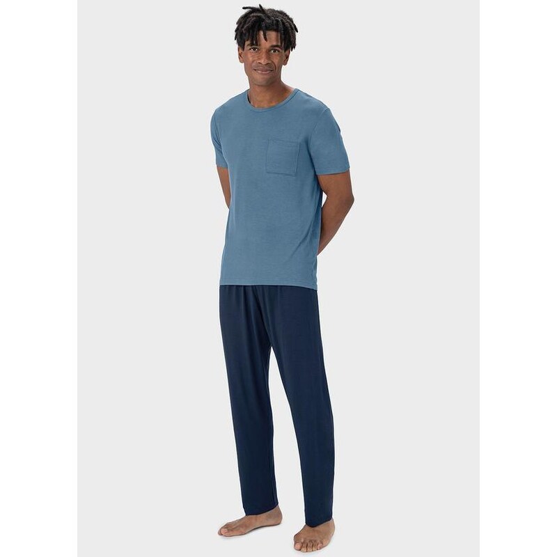 Malwee Pijama Masculino em Viscose Azul