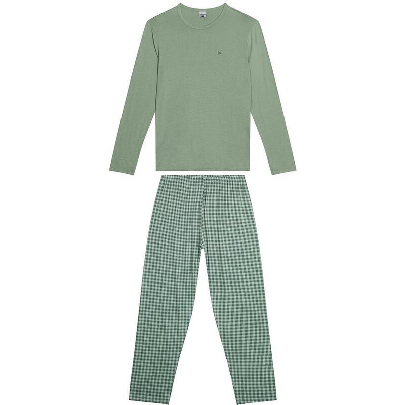 Malwee Pijama Masculino Vichy Verde