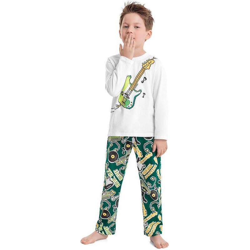 Quimby Pijama Camiseta e Calça Infantil Off White