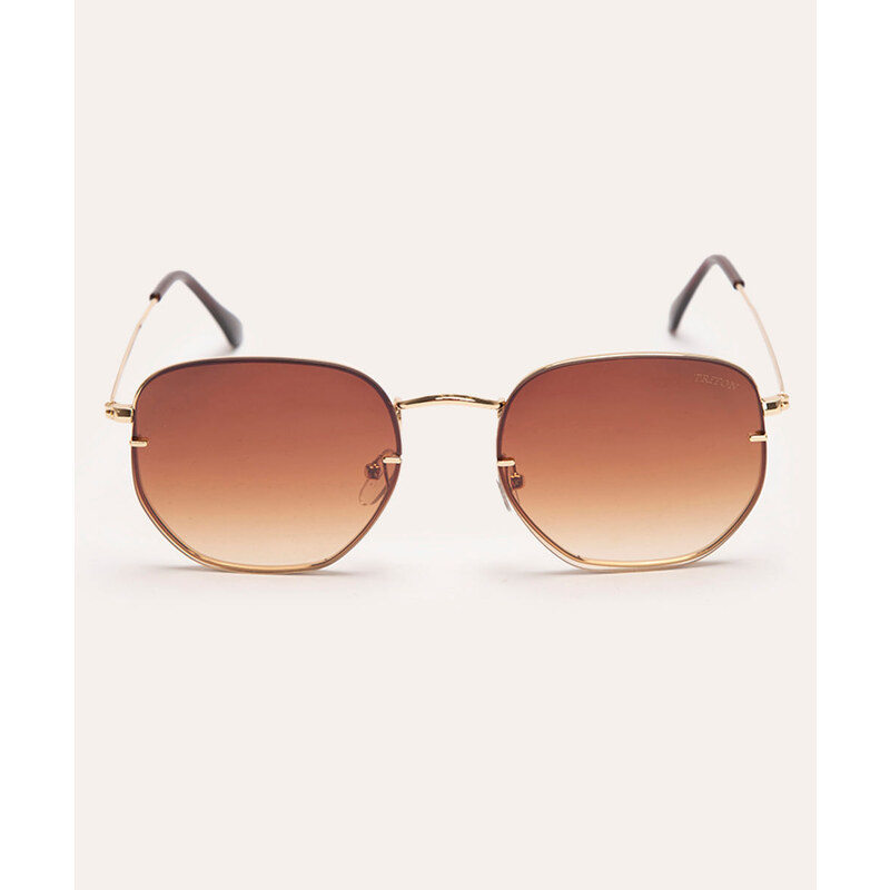 C&A óculos de sol oval triton dourado