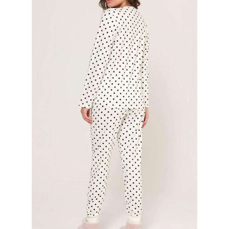 Pijama Feminino Longo Espaço Pijama 4010145 Branco
