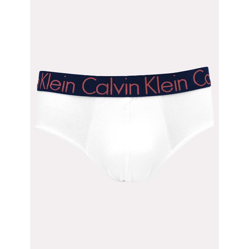 Cueca Calvin Klein Brief Cotton Stretch Mag Branca e Marinho Pack C11.03 AZ09 2UN