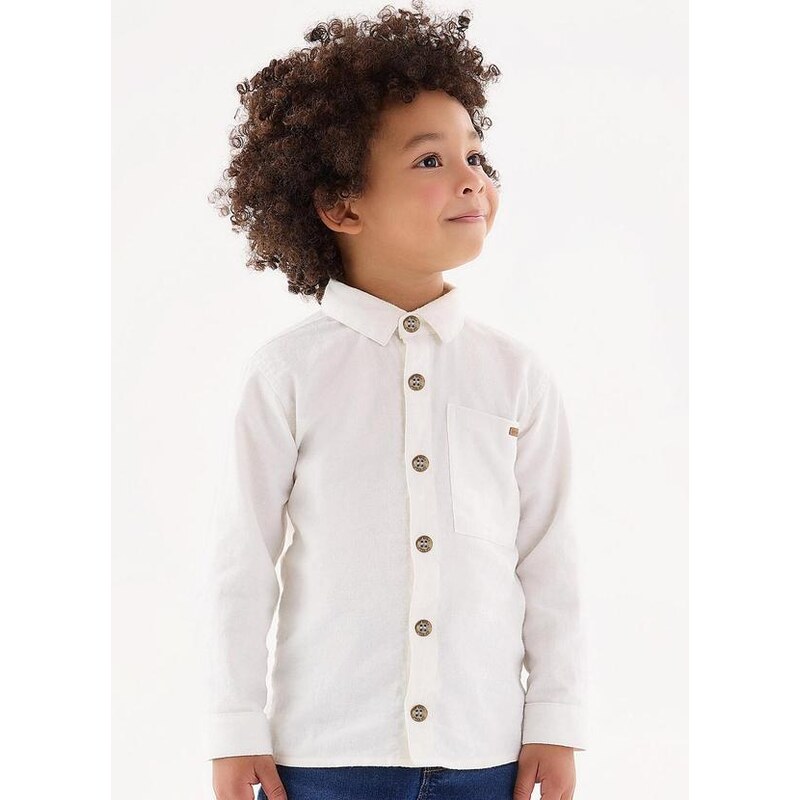 Up Baby Camisa Social Infantil Menino Off White