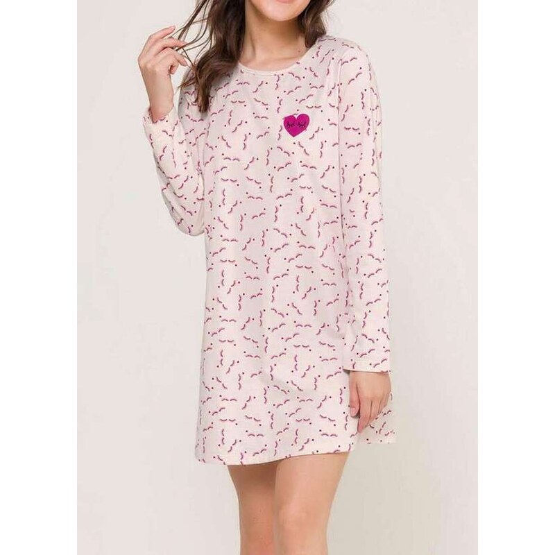 Camisola Feminina Curta Espaço Pijama 4010122 Branco