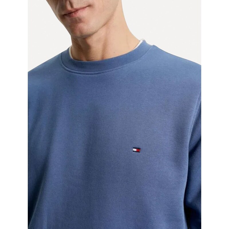 Moletom Tommy Hilfiger Masculino Logo Flag Sweatshirt Azul Índigo