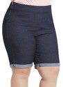 Bermuda Jeans Barra Dobrada Plus Size Marguerite