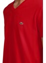 Camiseta Lacoste Masculina Sport Ultra-Dry V-Neck Vermelho Escarlate