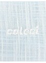 Camisa Colcci Masculina Manga Curta Relax Logo Azul Claro Off-White Mescla